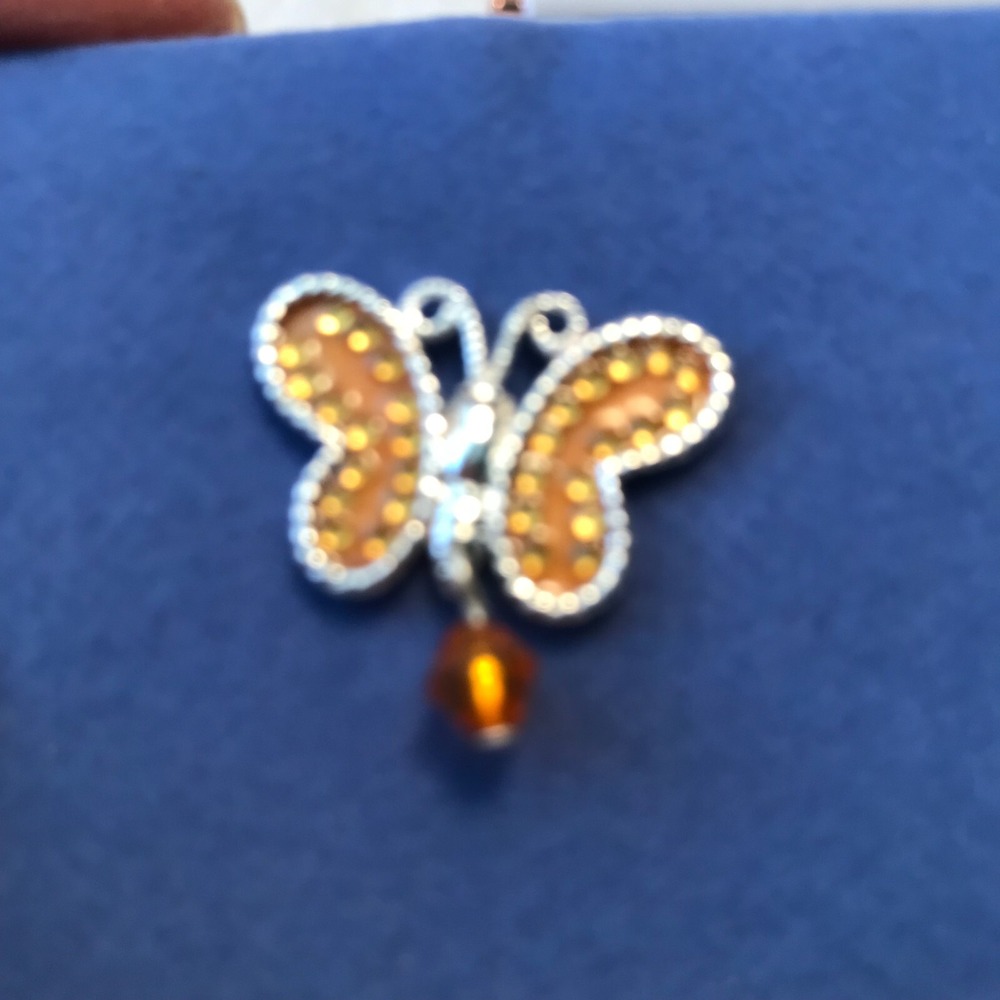 Vintage Avon 2004 Butterfly Pin Birthstone November Rhinestone